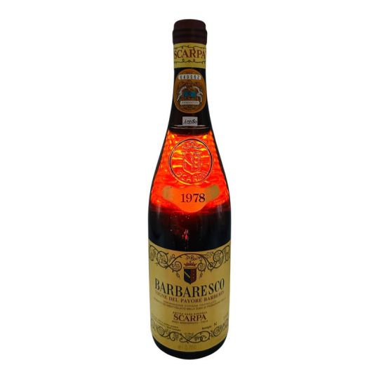 Vintage Bottle - Scarpa Barbaresco DOC "Vigne del Payoré Barberis" 1978 0,75 lt. CLEAR COLOR - COD. 10980 - Enoteca Bevi Bene