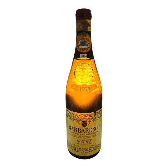 Vintage Bottle - Scarpa Barbaresco DOC "Vigne del Payoré Barberis" 1978 0,75 lt. CLEAR COLOR - COD. 10982 - Enoteca Bevi Bene