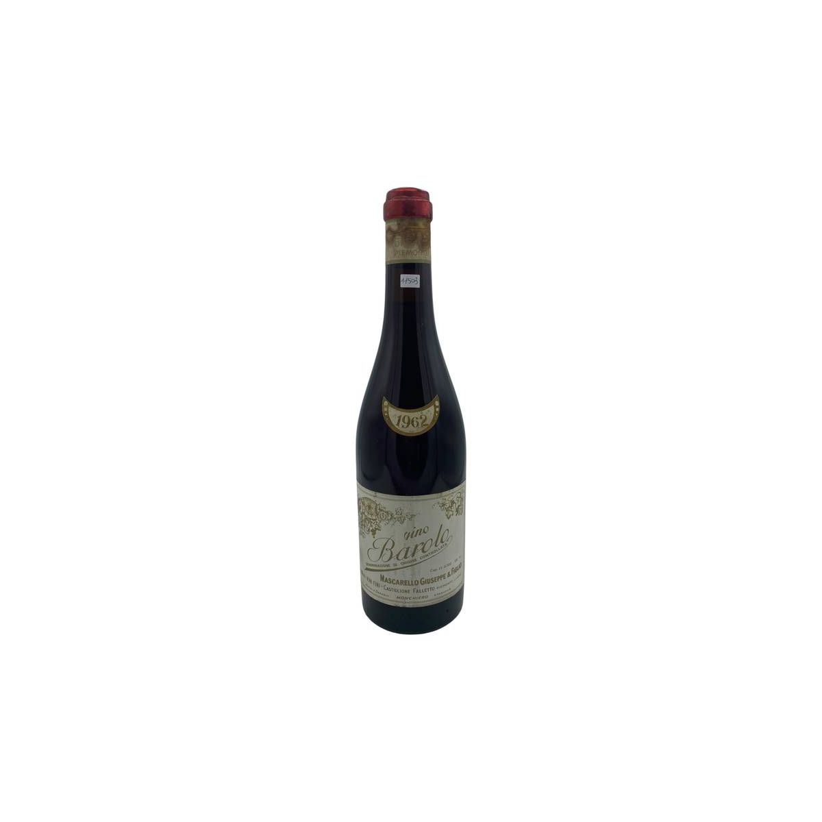 Vintage Bottle - Mascarello Giuseppe Barolo DOC 1962 0,70 lt. CLEAR COLOR - COD. 11502 - Enoteca Bevi Bene