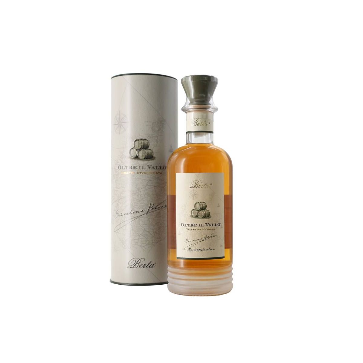 Berta - Grappa Invecchiata in Botti di Single Malt Scotch Whisky Oltre il Vallo 0,70 lt. + Box Latta