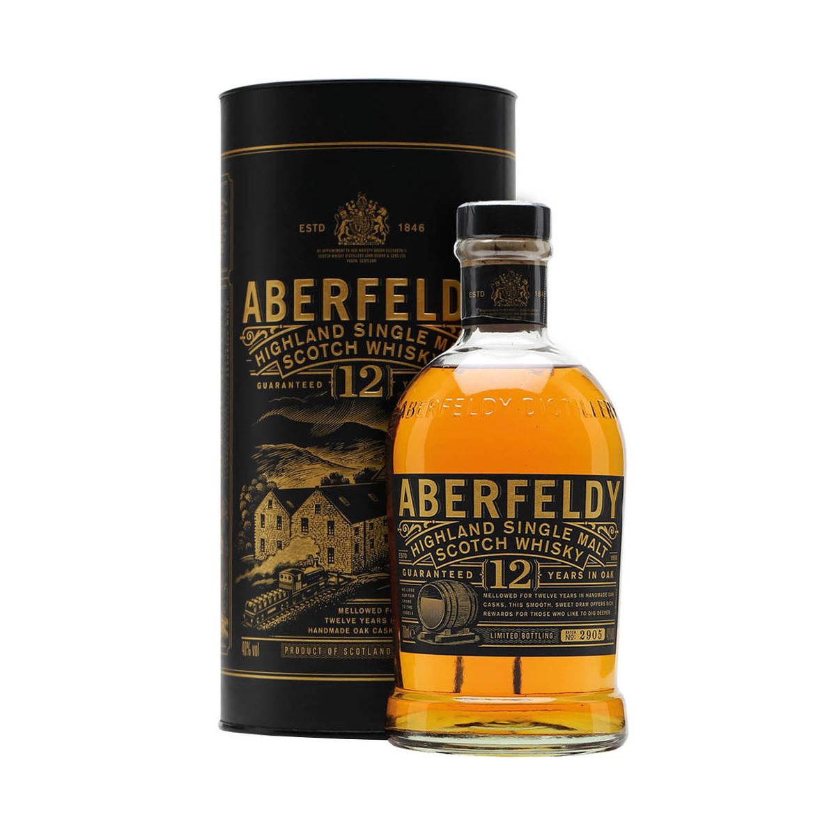Aberfeldy - Highland Single Malt Scotch Whisky 12 y in Oak 0,70 lt.