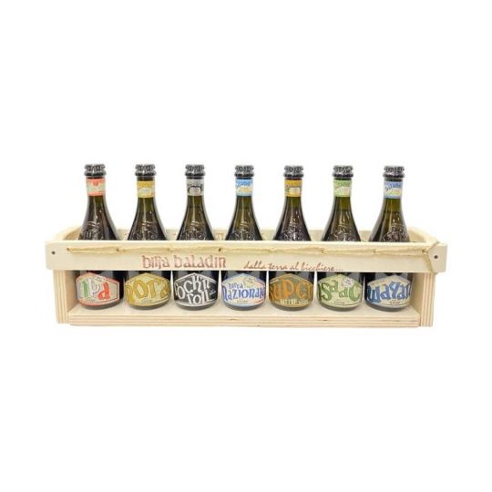 Baladin - Kit in Legno con Degustazione di 7 Birre Artigianali 0,33 lt.