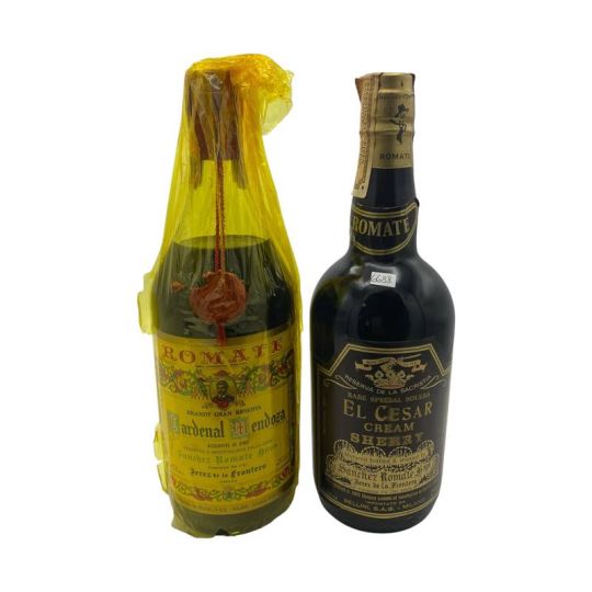 Vintage Bottle - Cardenal Mendoza Brandy Solera Gran Reserva 0,75 lt. + El Cesar Cream Sherry 0,70 lt. (OLD VERSION) + Box Legno - COD. 6688