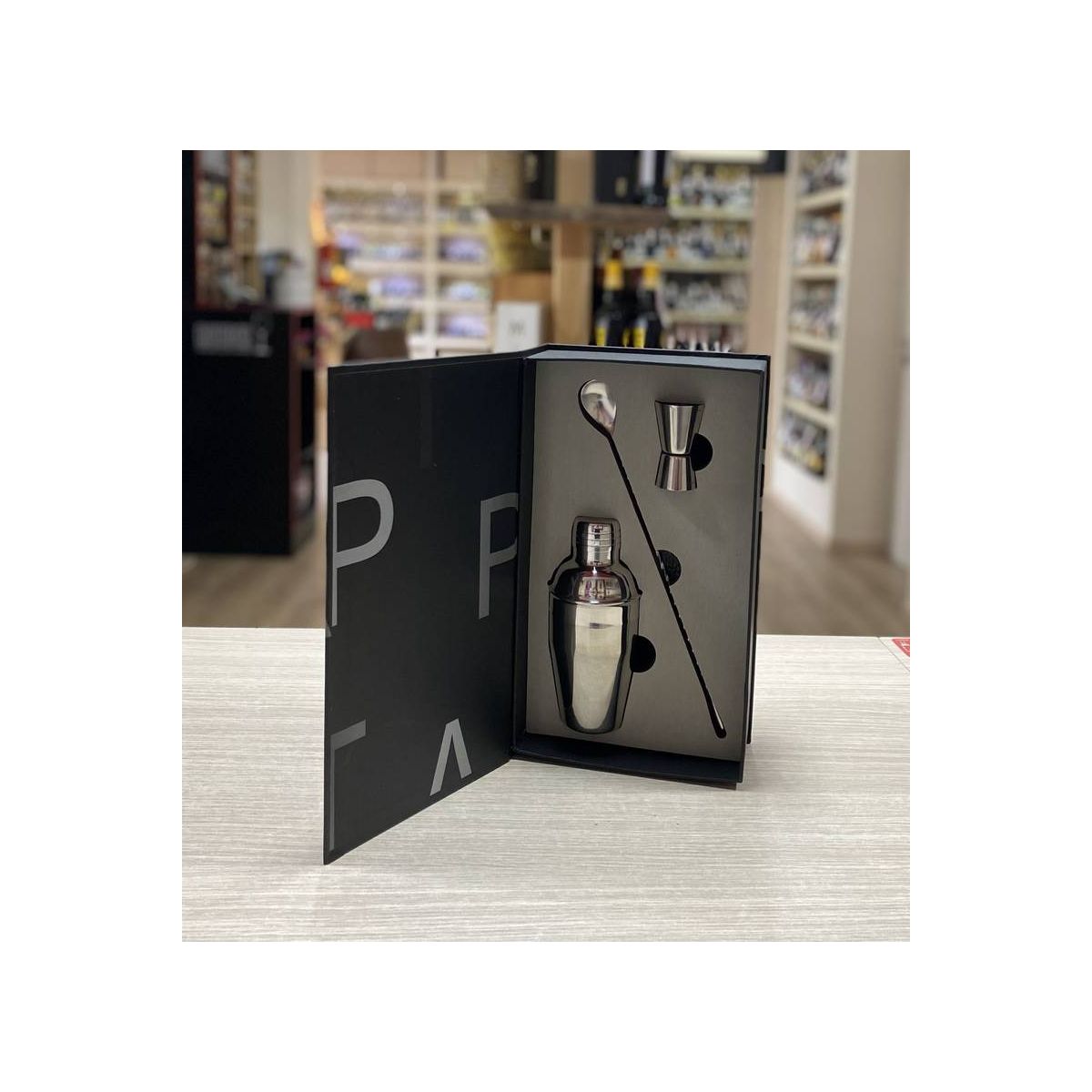 Renoir - Confezione Regalo Cofanetto Barman con Shaker, Jigger e Spooner