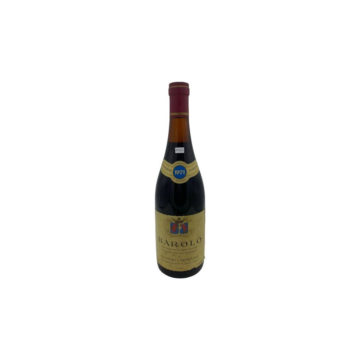 Vintage Bottle - Giorgio Carnevale Barolo DOC 1971 0,72 lt. - COD. 11522