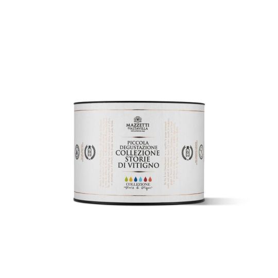 Mazzetti d'Altavilla - Piccola Degustazione Collezione Storie di Vitigno con 6 Grappe da 0,10 lt. + Box Cilindro - Enoteca Bevi Bene