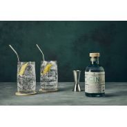 Mazzetti d'Altavilla - London Dry Gin Mazzetti + 2 Tumbler Tiki + Jigger + Cannucce metallo "Momento Creativo" 0,50 lt. - Enoteca Bevi Bene