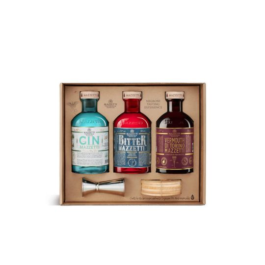 Mazzetti d'Altavilla - Kit degustazione "Momento Negroni" con 3 bt da 0,50 lt. + Sitto Bicchieri + Jigger 0,50 lt. - Enoteca Bevi Bene