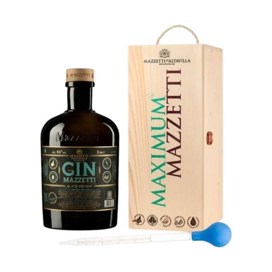 Mazzetti d'Altavilla - London Dry Gin Black Edition 3 lt. JEROBOAM + Box Legno
