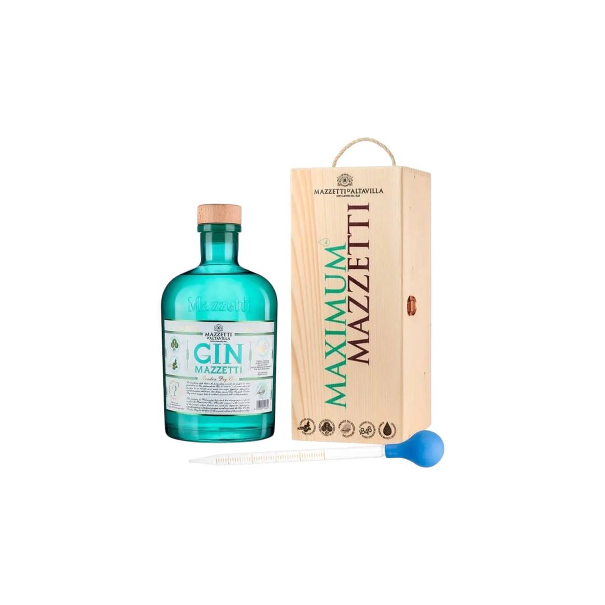 Mazzetti d'Altavilla - London Dry Gin 3 lt. JEROBOAM + Box Legno