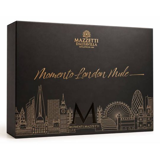 Mazzetti d'Altavilla - Kit Momento London Mule Tasting Experience con Gin Black Edition + 2 Calici London Mule + Jigger