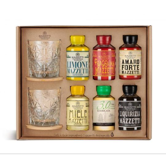 Mazzetti d'Altavilla - Kit Momento Digestivo Tasting Experience con 6 Baby Spirits + 2 Bohemian Tumbler XL