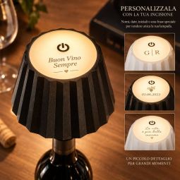 Lampada LED da Bottiglia Ricaricabile Touch Dimmerabile con Incisione Laser Personalizzata - Enoteca Bevi Bene