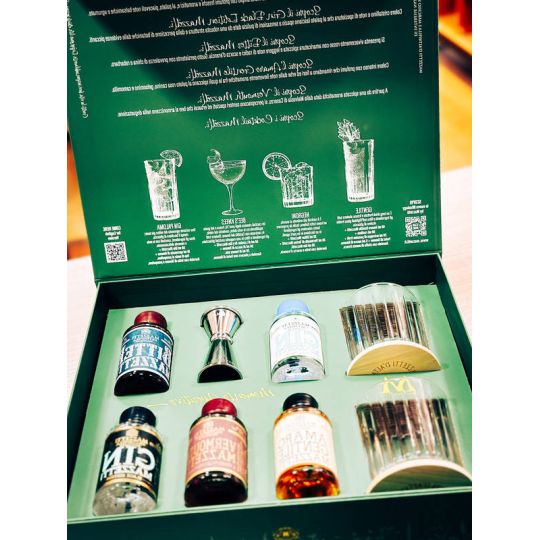Mazzetti d'Altavilla - Kit Momento Aperitivo Tasting Experience con 5 Baby Spirits + 2 Bohemian Tumbler XL + Jigger - Enoteca Bevi Bene