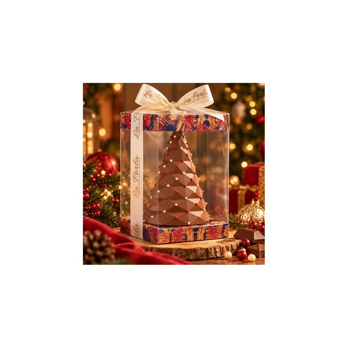 La Perla Cioccolato di Torino - Albero di Natale di Cioccolato al Latte e mix di spezie 250 gr.