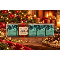 La Perla Cioccolato di Torino - Tartufi di cioccolato Selection I Cinque Cioccolato Bianco e Pistacchio 70 gr.