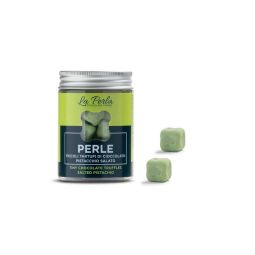 La Perla Cioccolato di Torino - Perle Pistacchio Salato. Piccoli Tartufi di cioccolato bianco e pistacchi 50 gr.