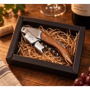 Cavatappi Legno e Acciaio Professionale + Astuccio
