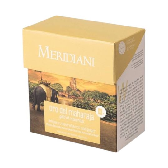 Meridiani Bouquet - Tisana Miscela di Tè Verde, Frutta e Spezie "Oro del Maharaja" 15 bustine da 2 gr - Enoteca Bevi Bene