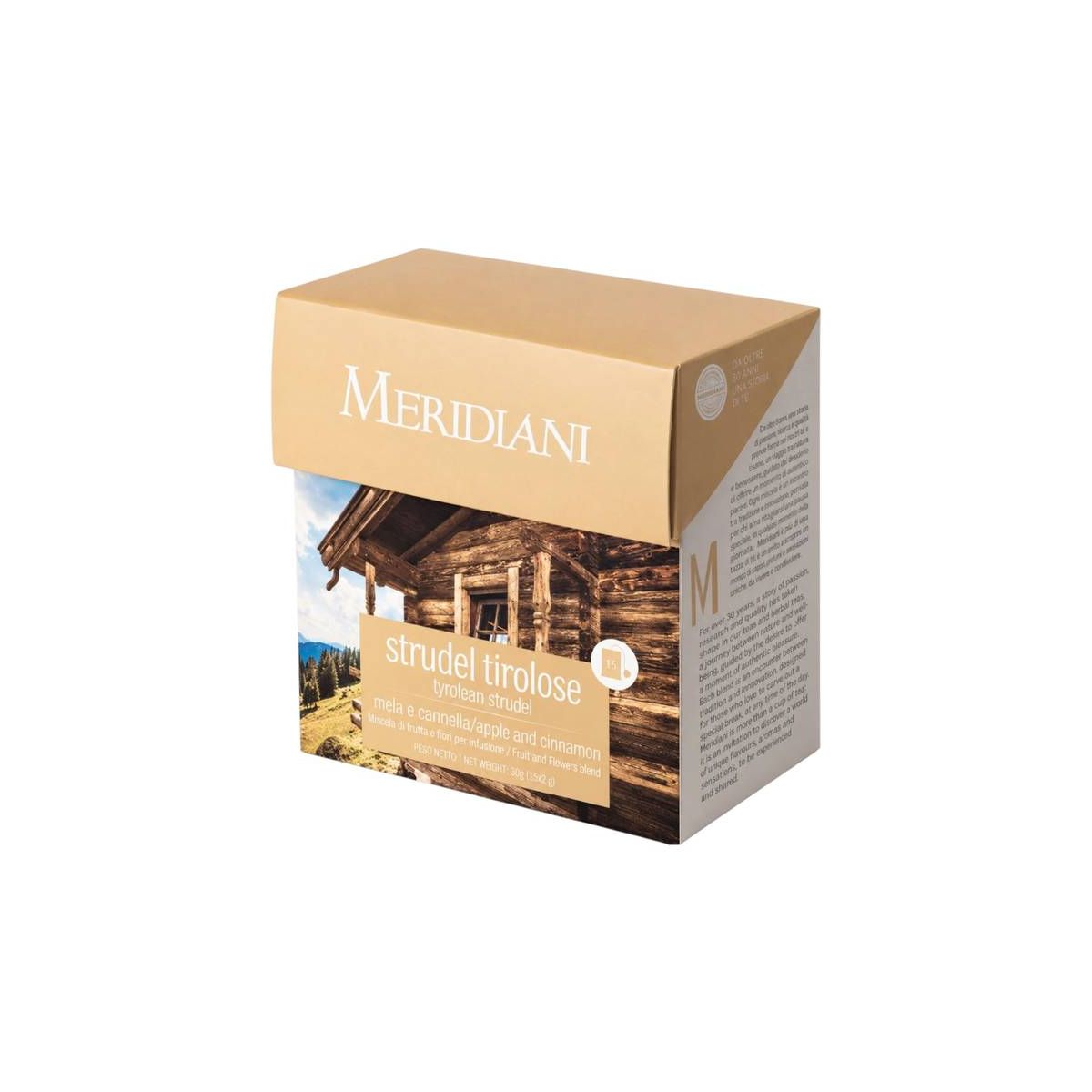 Meridiani Bouquet - Tisana Miscela di Erbe per Infusione Mela e Cannella "Strudel Tirolese" 15 bustine da 2 gr - Enoteca Bevi Bene