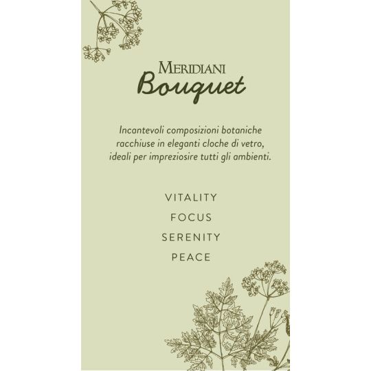 Meridiani Bouquet - Profumatore per ambiente Cloche Botanica con Olio Essenziale Serenity