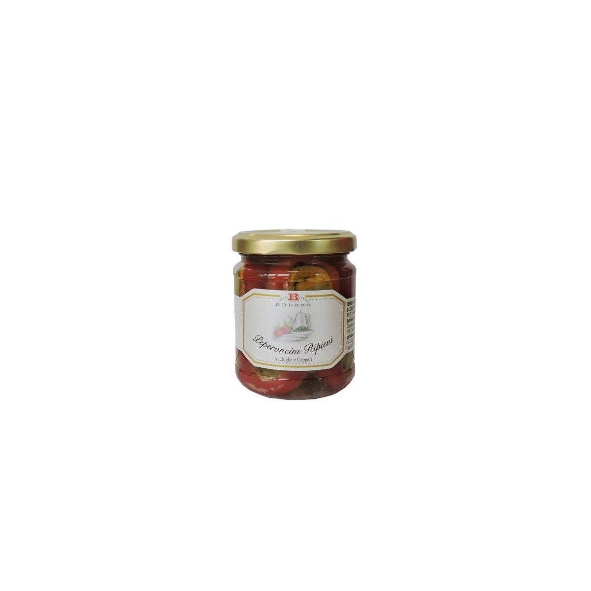 Brezzo - Peperoncini Ripieni con Acciughe e Capperi 180 gr.