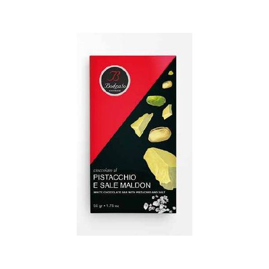 Bodrato - Tavoletta di Cioccolato al Pistacchio e Sale Maldon 50 gr. - Enoteca Bevi Bene