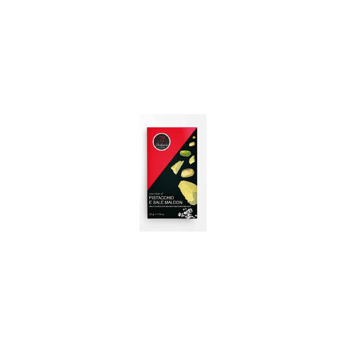 Bodrato - Tavoletta di Cioccolato al Pistacchio e Sale Maldon 50 gr. - Enoteca Bevi Bene