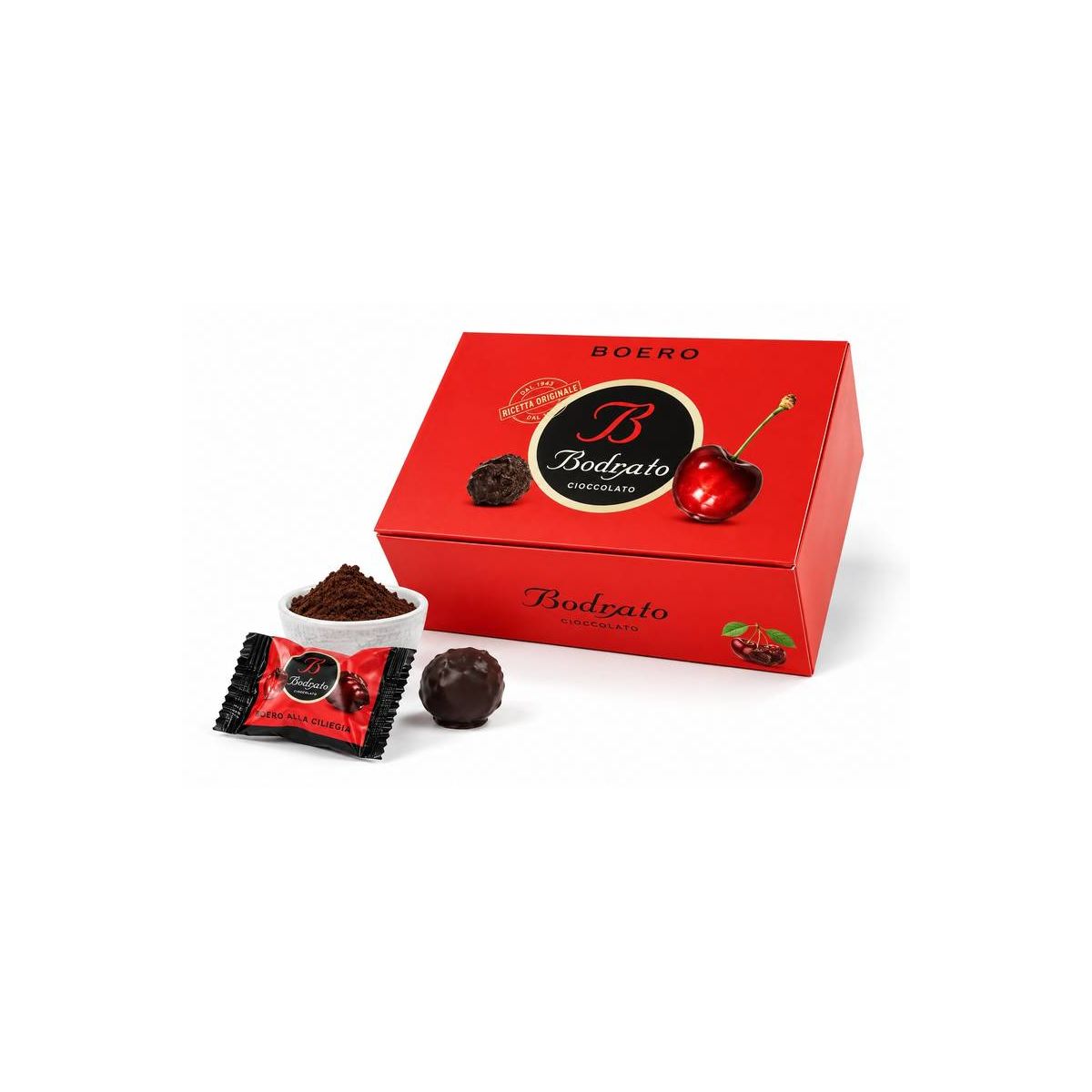 Bodrato - Cioccolatini Boeri con Ciliegia Senza Nocciolo 200 gr. - Enoteca Bevi Bene