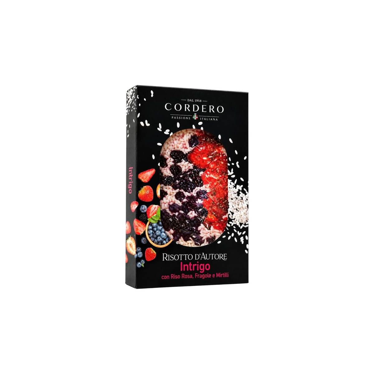 Cordero - Risotto d'Autore Intrigo con Riso Rosa, Fragole e Mirtilli 250 gr.
