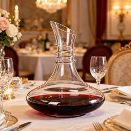 Decanter per Vino Artigianale in Vetro decorazione Spirale 1,95 lt.