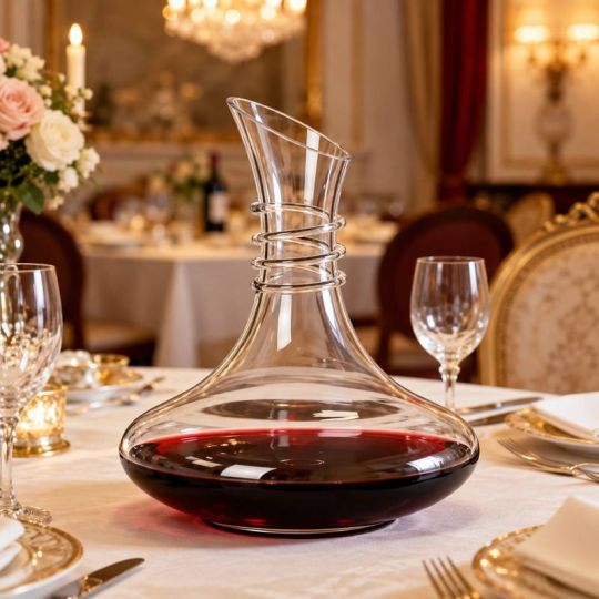 Decanter per Vino Artigianale in Vetro decorazione Spirale 1,95 lt.