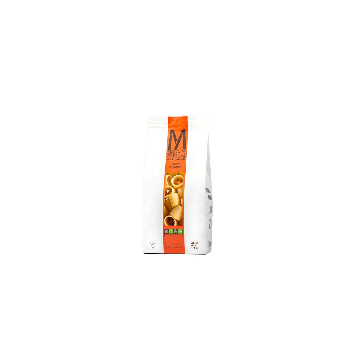 Mancini Pastificio Agricolo - Pasta di Semola di Grano Duro Mezzi Paccheri 500 gr. - Enoteca Bevi Bene