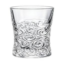 Bicchiere da Whisky in Vetro con Decorazioni a Rilievo 300 ml