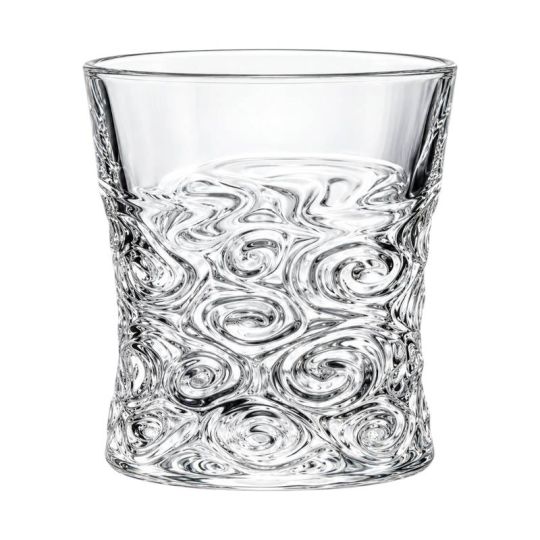 Bicchiere da Whisky in Vetro con Decorazioni a Rilievo 300 ml
