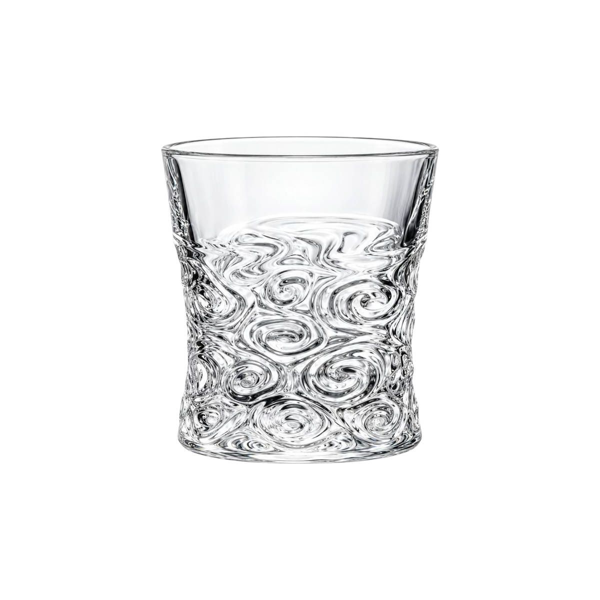 Bicchiere da Whisky in Vetro con Decorazioni a Rilievo 300 ml