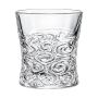 Bicchiere da Whisky in Vetro con Decorazioni a Rilievo 300 ml