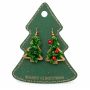 Christmas jewellery Orecchini Natalizi a Forma di Albero di Natale con Decorazioni Verdi e Rosse