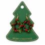 Christmas jewellery Orecchini Natalizi a Forma di Stella con Ghirlande Rosse e Verdi