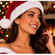Christmas jewellery Orecchini Natalizi a Forma di Omino di Pan di Zenzero con Fiocchi di Neve Dorati - Enoteca Bevi Bene