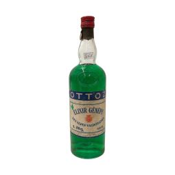Vintage Bottle - Ottoz Elixir Gènèpy Des Alpes Valdotaines Sigillo Stella 1 lt. LOW LEVEL - COD. 5048